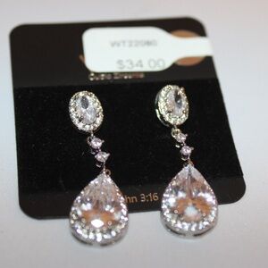 Elegant Silver and Clear Drop Earrings